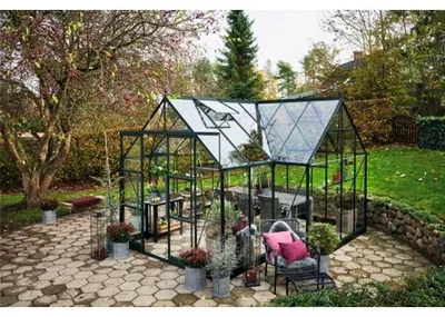 Produktbild von Gewächshaus Halls Icon 8 Gardenhouse 13 m² Sicherheitsglas 3 mm 383,9 x 381,5 cm grün