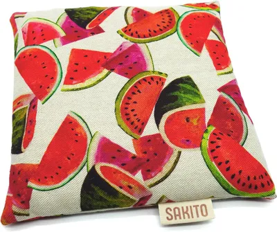 Productafbeelding van Thermal bags made of wheat and lavender seeds, square, 18 x 18 cm, square shape