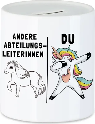 Produktbild von Andere Abteilungsleiterinnen Du Spardose  Pferd Einhorn Humor Lustig Unicorn Geschenk Chefin
