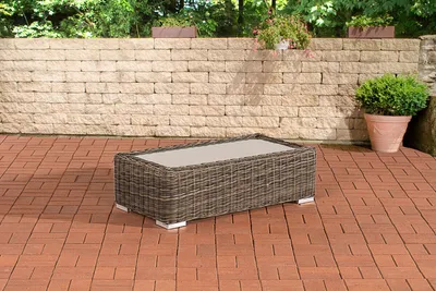 Produktbild von CLP Polyrattan Lounge Tisch Madeira 110 x 60 grau-meliert