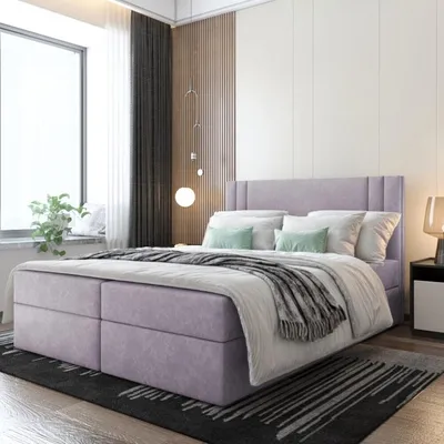 Produktbild von Bett, Boxspringbett RALI mit Bonell-Matratze und OHNE Topper, 2 Bettkästen, Doppelbett, Stauraum 180x200 cm (Rosa - Itaka 38)