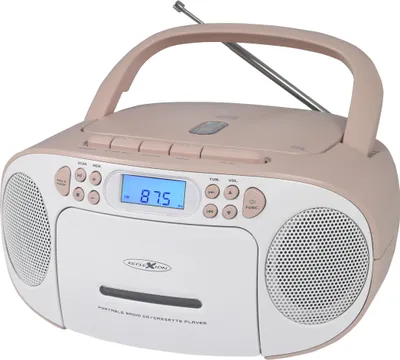 Produktbild von Reflexion RCR2260 weiß-pink / Boombox mit Radio, Kassette, CD und AUX-IN