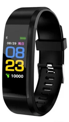 Image de Bracelet de fitness intelligent ID115 Plus, écran OLED de 0,96", suivi du rythme cardiaque, podomètre, étanche (indice IP65), notifications, couleur noire