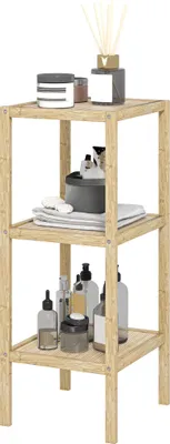 Produktbild von Feuchtigkeitsbeständiges Bambus Badezimmerregal 3 Etagen 33x31x78 cm