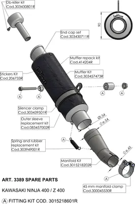 Obrázek produktu pro Zadní tlumič výfuku LeoVince náhradní díl, Ø 54 mm pro LV-5