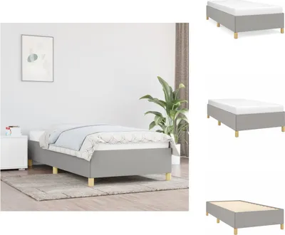 Immagine prodotto di vidaXL Struttura letto grigio chiaro 100x200 cm in tessuto - Letti e strutture letto