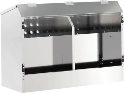 Obrázek produktu pro vidaXL Krmítko pro králíky stříbrné 64,5 x 25,5 x 45,5 cm Pozinkovaná ocel