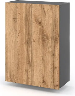 Zdjęcie produktu dla Szafka Łazienkowa Wisząca 60Cm Loft Bezuchywtowa Nad Umywalkę Szary Wotan