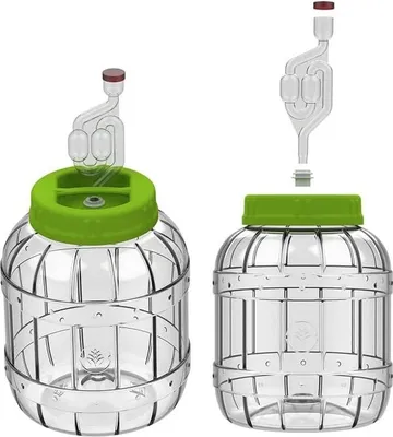 Produktbild von 2X 3L Gärbehälter aus Kunstoff Gärbehälter mit Gäraufsatz Weinballon Gärballon