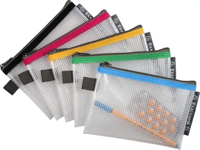 Image de Exacompta 10x Pochette à fermeture éclair en plastique souple assort. 34120E