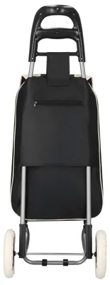 Productafbeelding van Boodschappentrolley - Wielen - Grijs - Zwart - Crème -30 L - 18 KG - 95 x 35 CM