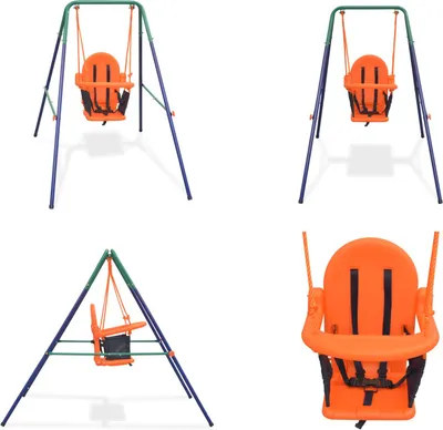 Immagine prodotto di vidaXL Altalena per bambini con imbracatura di sicurezza arancione - Altalena - Altalene - Altalene per bambini - Altalene per bambini