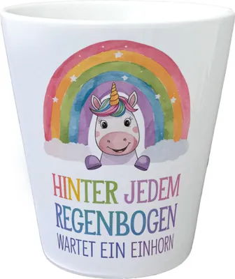Produktbild von Lächelndes Einhorn Blumentopf Hinter jedem Regenbogen