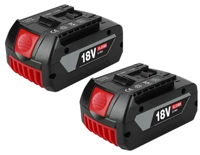 Image de Batterie lithium-ion, capacité de 6000 mAh, compatible 18V, lot de 2 batteries de 6,0 Ah
