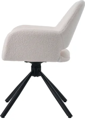 Obrázek produktu pro okwish Otáčecí židle (2ks), jídelní židle barová židle z Sherpa tkaniny, křeslo kancelářská židle, lounge židle, bílá