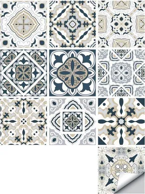 Zdjęcie produktu dla Naklejki w stylu marokańskim – zestaw 20 sztuk – samoprzylepne – wodoodporne – 15 x 15 cm – dekoracje do kuchni i łazienki