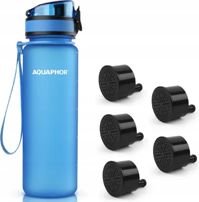 Zdjęcie produktu dla Butelka filtrująca Aquaphor City 500 ml + 5 filtrów, niebieska