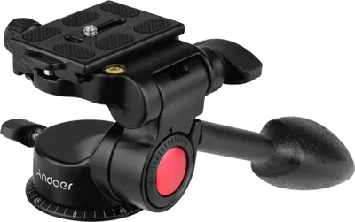 Produktbild von Andoer 3-Wege-Daempfungsvideokopf aus Aluminiumlegierung 3-dimensionaler Stativkopf mit Pan-Bar-Griffstuetze 360 ¡ã -Panoramafotografie fuer die meisten DSLR-ILDC-Kameras Stativ-Einbeinstativ-Schieberegler Maximale Tragfaehigkeit 10 kg