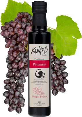 Produktbild von Kanakis | Traubenmelasse - 250 ML - Intensiver Süßgeschmack - Elegante Dunkle Flasche - Natürlicher Süßstoff