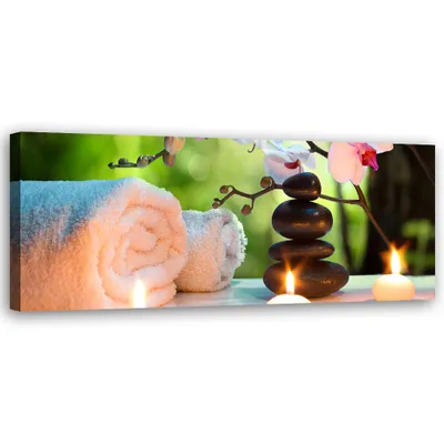 Produktbild von Leinwandbild Spa-Massage Zen 90x30 Feeby Bunt bild für die wand bereit zum aufhängen