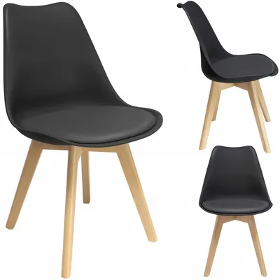 Obrázek produktu pro JUMI Kuchyňská židle do obývacího pokoje, jídelny, model OSLO, černá, s profilovaným designem