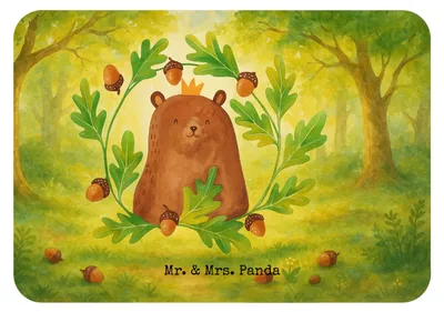 Produktbild von Mr. & Mrs. Panda magnet Bär König Design - Weiß - Geschenk, Notizhalter, Vatertag, Pinnwandmagnet, Papa, Dad, Daddy, Kühlschrankmagnet, whiteboardmagnet, Teddy, Vater