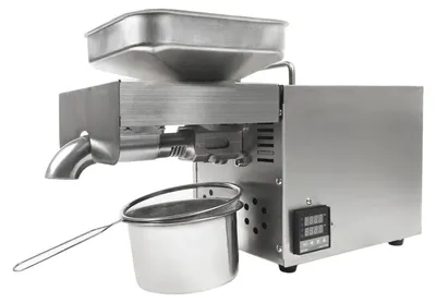Zdjęcie produktu dla Prasa do oleju ze stali nierdzewnej - Elektryczna maszyna do produkcji oleju - 1500W - Do użytku komercyjnego i prywatnego - Regulacja temperatury - Do orzechów ziemnych/nasion słonecznika - Srebrna
