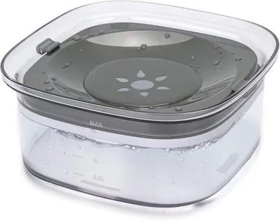 Productafbeelding van Ibenzoa® Grote, transparante waterbak van 2 liter voor honden – lekvrij en antislip, met afneembaar drijvend platform, vaatwasmachinebestendig en geschikt voor contact met voedsel