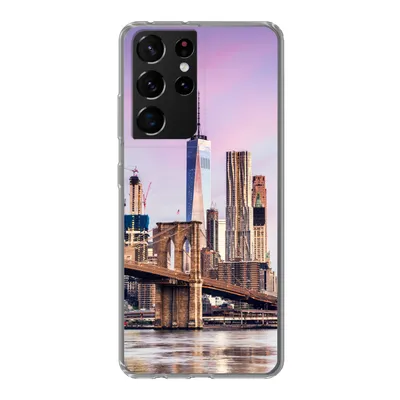 Produktbild von MuchoWow® Handyhülle Schutzhülle Hülle für Samsung Galaxy S21 Ultra Brooklyn Bridge und die New Yorker Skyline Silikon Softcase Handy Hülle - Mobiltelefon