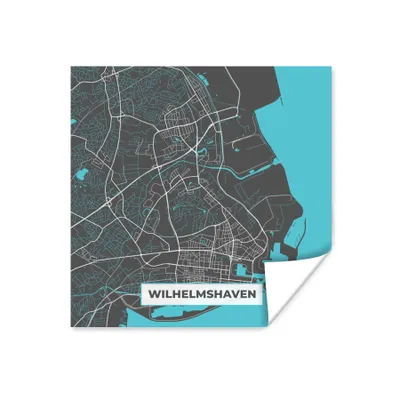 Produktbild von MuchoWow® Poster Blau - Deutschland - Karte - Stadtplan - Wilhelmshaven 75x75 cm - Wand Dekoration