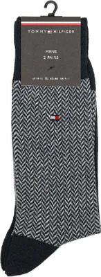 Obrázok produktu pre TH TOMMY HILFIGER Pánske ponožky, 2 páry vysokých bavlnených ponožiek, rôzne farby, č. tovaru 701210534, Ponožky 2 ks, veľkosť 43–46 /  US 10 - 12 / EU 43 - 46 / UK 9 - 11, bavlna 68 %, polyester 2 %, polyamid 28 %, Elastan 2 %
