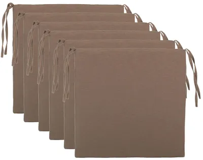 Sitzkissen-Set 6er 40x40 cm beige, abnehmbarer Bezug
