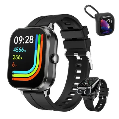 Obrázek produktu pro ZELURXX Smartwatch Bluetooth sluchátka 2 v 1 Unisex velký displej Fitness TWS srdeční tep APP vícejazyčný černý