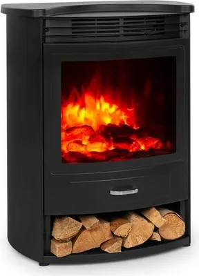Produktbild von Klarstein Elektrokamin, Elektro Heizungen für Wohnzimmer & Innenräume, Elektrischer Kamin mit LED Flammen, Kamin mit Fernbedienung, Heizlüfter mit Timer, Einstellbarer Thermostat, Heizung 1900 W