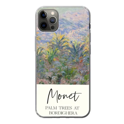 Produktbild von MuchoWow® Handyhülle Schutzhülle Hülle für iPhone 12 Pro Max Monet - Kunst - Palmen in Bordighera Silikon Softcase Handy Hülle - Hartschale