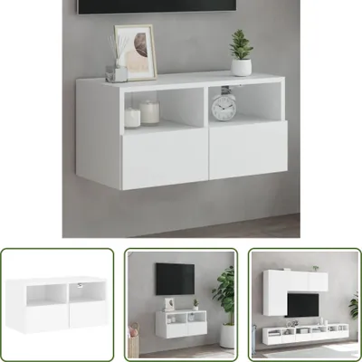 Obrázok produktu pre The Living Store TV nástenná skrinka biela 60x30x30 cm materiál na báze dreva