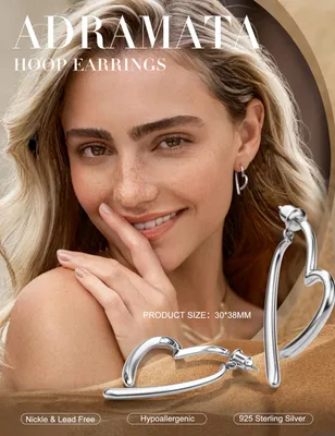 Produktbild von 925 Sterling Silber Ohrringe Herz Creolen, 14K vergoldet, klein, für Damen