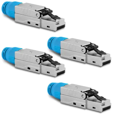 Produktbild von Netzwerkstecker Cat8 CAT8.1 RJ45 Stecker 4x Steckverbinder werkzeuglos geschirmt