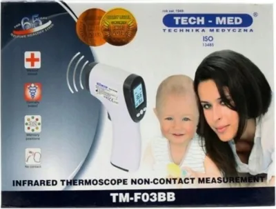 Zdjęcie produktu dla Termometr elektroniczny bezdotykowy TECH-MED TM-F03BB