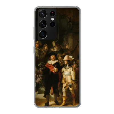 Produktbild von MuchoWow® Handyhülle Schutzhülle Hülle für Samsung Galaxy S21 Ultra Die Nachtwache - Gemälde von Rembrandt van Rijn Silikon Softcase Handy Hülle - Mobiltelefon
