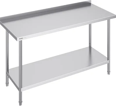 Zdjęcie produktu dla Stół roboczy VEVOR ze stali nierdzewnej, komercyjny stół roboczy do przygotowywania żywności, 610 x 1524 x 914 mm solidny metalowy stół roboczy z regulowaną wysokością do restauracji, domów i hoteli