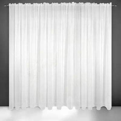 Obrázok produktu pre Ibenzoa® Priehľadná záclona, biela – 300 x 300 cm, 100% polyester, záclona s volánovou páskou, priepustná pre svetlo, vhodná do obývačky a spálne