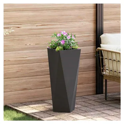 Produktbild von Blumenkästen, Schwarz, 30 x 30 x 75 cm, Stahl, Hochbeet, für Garten, Pflanzgefäß, für Blumen, Sukkulenten, Terrasse, Patio, Balkon
