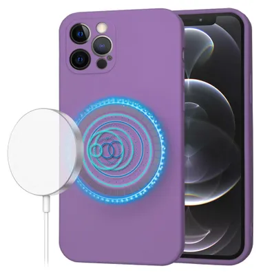 Produktbild von Techsuit Soft Flex Silikon Back Cover Hülle mit MagSafe für Apple iPhone 12 Pro - Lila