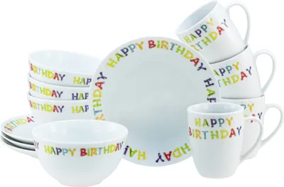 Produktbild von CreaTable, 24170, Luna Happy Birthday, Frühstücksset 12-tlg, Porzellan