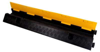 Produktbild von Kabelbrücke mit einem Kanal in schwarz-gelb, 1000 x 260 x 70 mm, Kanalgröße 70 x 50 mm, belastbar bis 10 t, rutsch- und trittfest