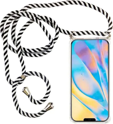 Produktbild von Handykette für Apple iPhone 12 / 12 Pro - Smartphone Necklace Hülle mit Band - Schnur mit Case zum umhängen in Schwarz