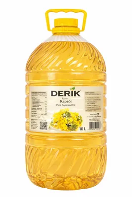 Produktbild von Rapsöl 10 Liter Derik Speiseöl zum Braten Kochen Backen Frittieren Vegan für Kalte und Warme Küche PET-Flasche