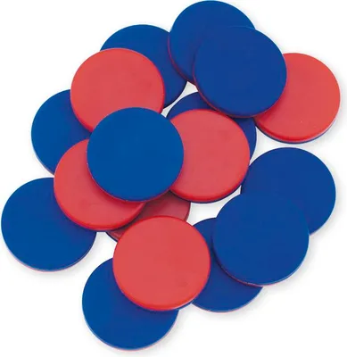 Produktbild von TimeTEX Wendeplättchen blau/rot, 20 Stück in Box