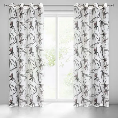 Produktbild von Gardine AIDA weiß beige 140x250 cm  Ösen Ösenvorhang
